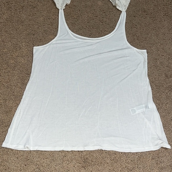 Eileen Fisher Silk Confetti Laser Cut Ballet Neck A-Line Tunic Top Bone Medium - Picture 6 of 7